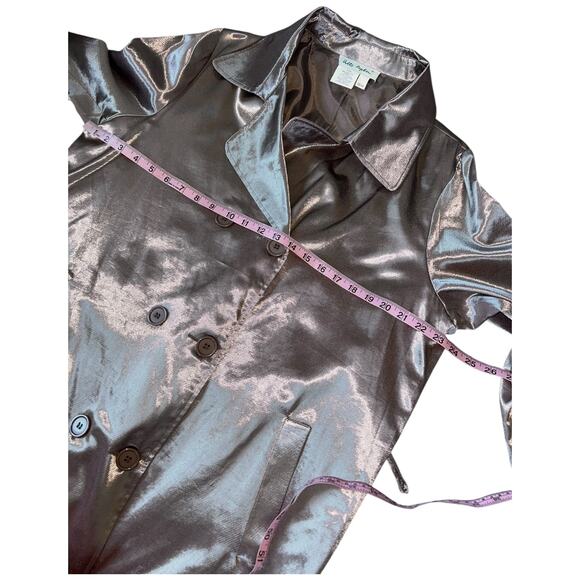 NWOT Metallic Belted Trench Coat Fully Lined Ulla Popken Size 12 - 14 LARGE - Picture 9 of 14